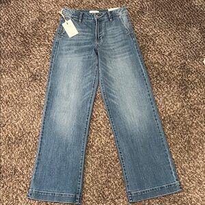 KanCan High Rise Wide Leg Jeans - Light Blue